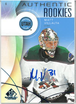 2024-25 UD SP Game Used Authentic Rookies Blue Auto Matt Villalta č. 241