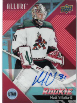 2024-25 UD Allure Red Rainbow Auto Rookie Matt Villalta č. 104