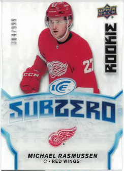 2018-19 UD Ice Sub Zero Rookie Michael Rasmussen /999 č. SZ-38