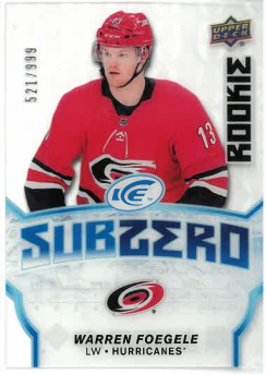 2018-19 UD Ice Sub Rookie Zero Warren Foegele /999 č. SZ-47