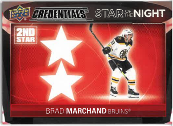 2021-22 UD Credentials Star of the Night Brad Marchand č. 2S-5