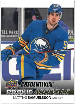 2021-22 UD Credentials Rookie Arrivals Mattias Samuelsson č. RA-29