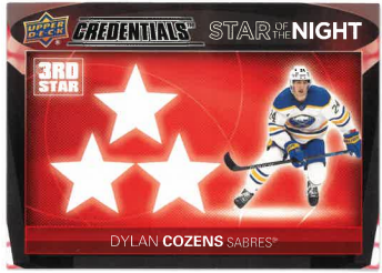 2021-22 UD Credentials Star of the Night Dylan Cozens č. 3S-1