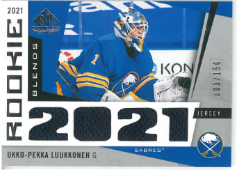 2021-22 UD SP Game Used Rookie Blends Ukko-Pekka Luukkonen /150 č. RB-UL