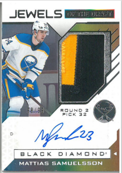 2021-22 UD Black Diamond Jewels Of The Draft Mattias Samuelsson /99 č. JD-MS