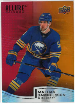 2021-22 UD Allure Rainbow Red/Orange Mattias Samuelsson č. R-37