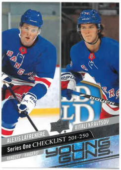 2020-21 UD Series I Young Guns Checklist A. Lafreniere/V. Kravtsov č. 250