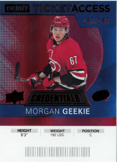 2020-21 UD Credentials Debut Ticket Acces Morgan Geekie /199 č. 100