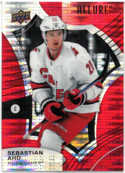 2021-22 UD Allure Red Rainbow Sebastian Aho č. 11