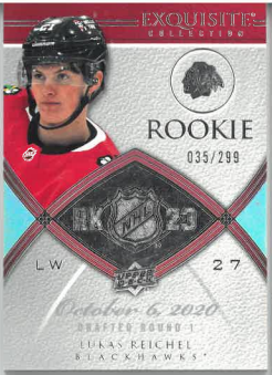 2022-23 UD Exquisite Collection Rookie Lukas Reichel /299 č. DBR-LR