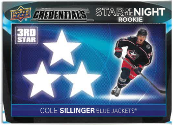 2021-22 UD Credentials Star of the Night Rookie Cole Sillinger č. 3SR-6