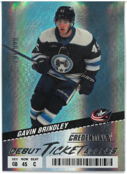 2024-25 UD Credentials Debut Ticket Access Gavin Brindley /999 č. 138