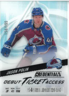 2024-25 UD Credentials Debut Ticket Access Jason Polin /199 č. DTAA-JP