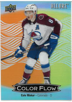 2024-25 UD Allure Color Flow Orange-Yellow Cale Makar č. CFL-15