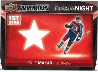 2021-22 UD Credentials Star of the Night Cale Makar č. 1S-9