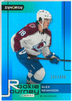 2021-22 UD Synergy Alex Newhook Rookie Journey Away /899 č. RJ-7