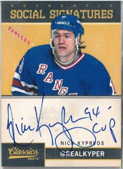 2012-13 Panini Classic Signatures Social Signatures Nick Kypreos č. SS-NK