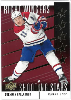 2019-20 UD Series I Shooting Stars Right Wingers Brendan Gallagher č. SSR-8