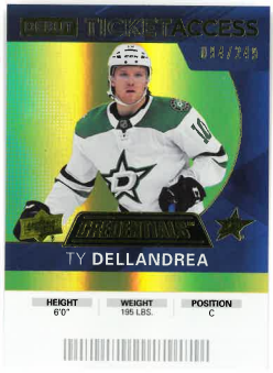2020-21 UD Credentials Debut Ticket Access Ty Dellandrea /249 č. 134
