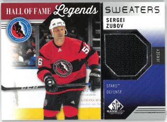 2021-22 UD SP Game Used Hall Of Fame Legends Sweaters Sergei Zubov č. HOF-SZ