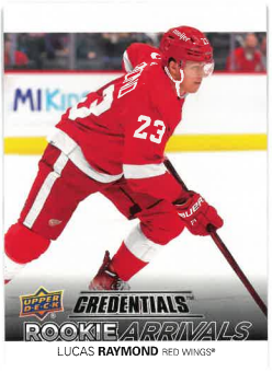 2021-22 UD Credentials Rookie Arrivals Lucas Raymond č. RA-1