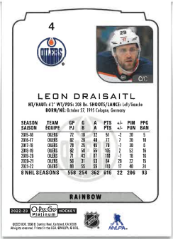 2022-23 UD O-Pee-Chee Platinum Rainbow Leon Draisaitl č. 4