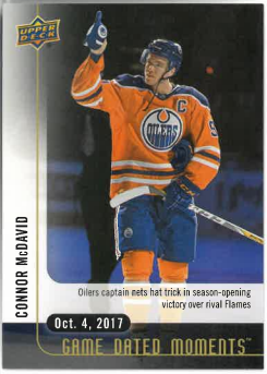 2017-18 UD Game Date Moments Connor McDavid č. 1