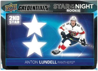 2021-22 UD Credentials Star of the Night Rookie Anton Lundell č. 2SR-5