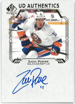 2021-22 UD SP Authentic UD Authentics Auto Zach Parise č. UDA-ZP