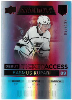 2021-22 UD Credentials Debut Ticket Acces Rasmus Kupari /199 č. 116