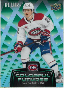 2024-25 UD Allure Colorful Futures Green Cole Caufield č. CF-4