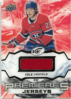 2021-22 UD Ice Premiers Jersey Cole Caufield č. IPA-CC