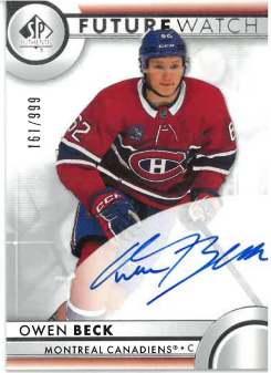 2023-24 UD SP Authentic Future Watch Owen Beck /999 č. 113