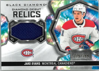 2020-21 UD Black Diamond Debut Relics Jake Evans /399 č. DD-JE