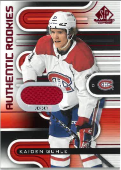 2022-23 UD SP Game Used Authentic Rookies Jersey Red Kaiden Guhle č. 193
