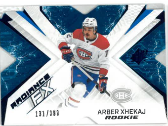 2022-23 UD SPx Radiance Blue Rookie FX Arber Xhekaj /399 č. RFX-74
