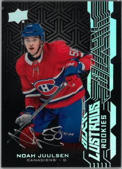 2018-19 UD Black Lustrous Rookie Noah Juulsen č. LR-NJ