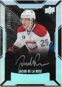 2015-16 UD Black Lustrous Rookies Jacob De La Rosa č. 62