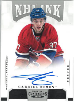 2013-14 Panini Contenders NHL Ink Gabriel Dumont č. I-GD
