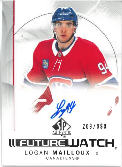 2024-25 UD SP Authentic Future Watch Auto Logan Mailloux /999 č. 152