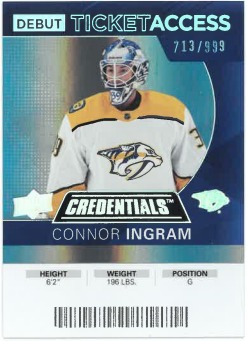 2020-21 UD Credentials Debut Ticket Access Connor Ingram /999 č. 104