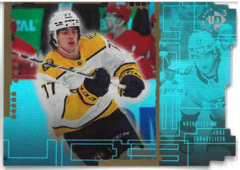 2023-24 UD Extended Technology FX13 Luke Evangelista č. NE43