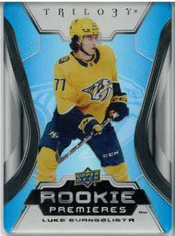 2023-24 UD Trilogy Rookie Premieres Luke Evangelista č. RP-37