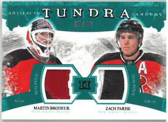 2011-12 UD Artifacts Tundra Tandems M. Brodeur/ Z. Parise /50 č. TT2-MZ