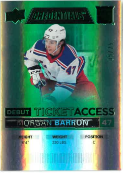 2021-22 UD Credentials Debut Ticket Acces Green Morgan Barron /25 č. 53