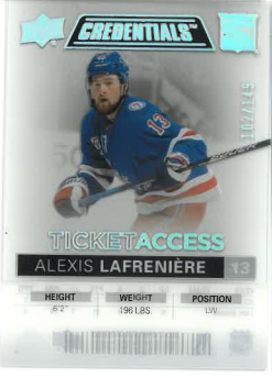 2021-22 UD Credentials Ticket Access Acetate Alexis Lafreniére /149 č. TA-AL