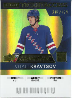 2020-21 UD Credentials Debut Ticket Access Vitali Kravtsov /249 č. 129