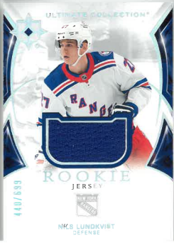 2021-22 UD Ultimate Rookie Jersey Nils Lundkvost /699 č. 108