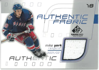2001-02 UD SP Game Used Authentic Fabric Mike York č. AF-MY