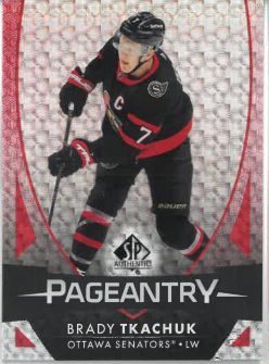 2023-24 UD SP Authentic Pageantry Red Brady Tkachuk č. P-36
